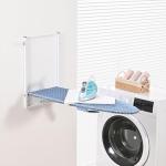 KINGBOARD Wall Mounted Ironing Board with Iron Holder, Compact Ironing Board for Small Spaces, Foldable Iron Stand Heat Resistant Cover, 36" X 12" Deep Blue