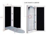 GLSCASA Slim Wall Mounted Ironing Board Cabinet, Foldable Ironing Board, Mirrored Door, White