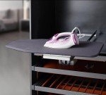 Hiding Ironing Board Foldable Ironing Station in Cabinet for Apartment & Small Room | Sturdy Folding Board, Easy-Release Lever(Gray)