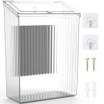 Sealegend Magnetic Lint Bin with Lid, Slim Trash Can, Storage Bins Perfect for Kitchen, Fridge, Cabinet, Bathroom, Laundry Room Organization, Clear