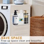 Hlimior Magnetic Dryer Ball Holder for Laundry Room Dryer Ball Organization, Magnetic Lint Bin for Laundry Room Wool Dryer Ball Organizer, Iron Dryer Ball Container for Laundry Room Storage（White）