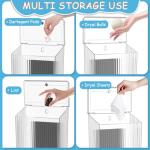 Sealegend Magnetic Lint Bin with Lid, Slim Trash Can, Storage Bins Perfect for Kitchen, Fridge, Cabinet, Bathroom, Laundry Room Organization, Clear