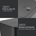 N. NETDOT 3 Pack 10 Liter Small Trash Can with lid, 2.6 Gallon,Garbage Can Slim Trash Bin Waste Basket for Bathroom,Kitchen,Bedroom,Living Room,Office,Laundry - Black