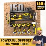 SPACECARE Power Tool Organizer, Drill Holder Wall Mount with 2 Side Pegboards, 3 Layer Garage Organization, Black