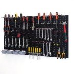 Pegboard Smith 48x24 inch Black Metal Pegboard Kit for Wall Organization with Hooks, Garage Storage Bins, and Utility Tool Board, Efficient Tool Organizer Peg Board