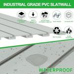 RELIANCER PVC Slat Wall Panels,4ft by 8ft (32 sqft) Garage Wall Organizer Storage System,Interlocking Slatwall Paneling Sheets,Workshop Slatwall Shelves Tools Organization,Wall Mounted Storage Rack