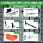 RELIANCER PVC Slat Wall Panels,4ft by 8ft (32 sqft) Garage Wall Organizer Storage System,Interlocking Slatwall Paneling Sheets,Workshop Slatwall Shelves Tools Organization,Wall Mounted Storage Rack