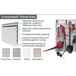Crownwall 6" Slatwall Starter Bundle (8x4 ft) with 10-Piece Locking Hook Accessory Kit (Graphite)