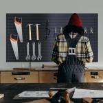 NeatiEase Slatwall Panel Wall Storage Systems, 4 x 8ft Slat Wall Paneling Garage Wall Organizer, Heavy Duty Wall Mounted PVC Wall Rack (Black)