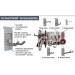 Crownwall 6" Slatwall Starter Bundle (8x4 ft) with 10-Piece Locking Hook Accessory Kit (Graphite)