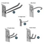Crownwall 6" Slatwall Starter Bundle (8x4 ft) with 10-Piece Locking Hook Accessory Kit (Graphite)