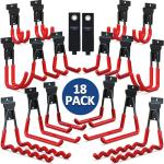 3-H Slatwall Accessories 18 Pack, Slatwall Hooks & Hangers Multi Sizes, Slat Wall Heavy Duty for Space Saving Used as Proslat Accessories with Slatwall Panel(Red)