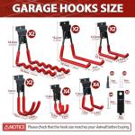 3-H Slatwall Accessories 18 Pack, Slatwall Hooks & Hangers Multi Sizes, Slat Wall Heavy Duty for Space Saving Used as Proslat Accessories with Slatwall Panel(Red)