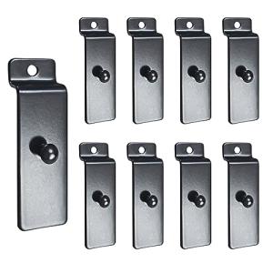 Metal Slatwall Utility Hooks, 10pcs Commercial Slatwall Picture Hook Notch Picture Display Hooks Hangers Painting Hook for Photo Frame Painting Arts Center Slat Panel (Black)