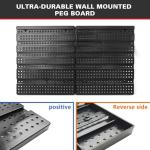 WISION Wall Mounted Storage Bins, 30 Wall Mount Tool Organizer Bins Plastic Parts Rack Container, Easy Access Compartments For Tools, Hardware, Crafts, Office Supplies And More, Blackred