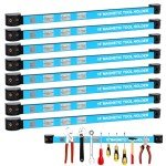 Phamzele 8PCS Magnetic Tool Holder Strip,Metal Tool Magnet Bar for Garage Organization Heavy Duty Metal Tool Organizer Rack, Space Saving, For Workshop, Garage, Home (18inch)