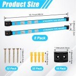 Phamzele 8PCS Magnetic Tool Holder Strip,Metal Tool Magnet Bar for Garage Organization Heavy Duty Metal Tool Organizer Rack, Space Saving, For Workshop, Garage, Home (18inch)
