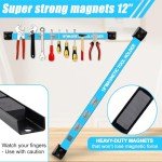 Phamzele 8PCS Magnetic Tool Holder Strip,Metal Tool Magnet Bar for Garage Organization Heavy Duty Metal Tool Organizer Rack, Space Saving, For Workshop, Garage, Home (18inch)