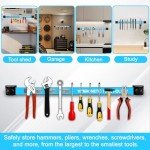 Phamzele 8PCS Magnetic Tool Holder Strip,Metal Tool Magnet Bar for Garage Organization Heavy Duty Metal Tool Organizer Rack, Space Saving, For Workshop, Garage, Home (18inch)
