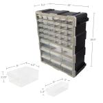 Stalwart 39-Drawer Plastic Small Parts Organizer - Desktop or Wall Storage Drawers for Organizing Hardware, Crafts, Garage, or Classroom (Black)