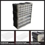 Stalwart 39-Drawer Plastic Small Parts Organizer - Desktop or Wall Storage Drawers for Organizing Hardware, Crafts, Garage, or Classroom (Black)