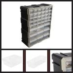 Stalwart 39-Drawer Plastic Small Parts Organizer - Desktop or Wall Storage Drawers for Organizing Hardware, Crafts, Garage, or Classroom (Black)