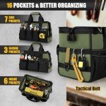 UUP Heavy Duty Tool Bag 15-Inch, 16-Pocket Portable Empty Tool Box Organizer Storage, Toolbox Organization, Soft Handle Carrying Toolbag with Large Zipper, Father Day Dad Men Mechanic Birthday Gift