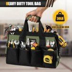 UUP Heavy Duty Tool Bag 15-Inch, 16-Pocket Portable Empty Tool Box Organizer Storage, Toolbox Organization, Soft Handle Carrying Toolbag with Large Zipper, Father Day Dad Men Mechanic Birthday Gift