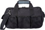Amazon Basics Durable Wear-Resistant Base, Tool Small Standard Bag with Strap, 12 Inch, Black & Gray