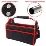 HAUTMEC 16 Inch Tool Bag, Foldable Tool Tote, Portable Open Top Tool Bag, Pro Electrician Tool Bag with Adjustable Shoulder Strap and 16-Pockets，600D Water-Resistant and Wear-Resistant, TB0002