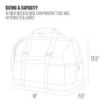 Carhartt Onsite Tool Bag, Durable Water-Resistant, Tool Storage Bag, Heavyweight w/Molded Base, 18-Inch, Carhartt Brown