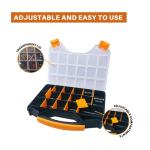 Massca Hardware Organizer box with dividers - 18 Compartments Small Parts Organizer with Accessible Hinged Lid - Durable Plastic Screw Organizer Store Nuts, Bolts, Screws, Nails, & Small Hardware