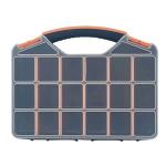 Massca Hardware Organizer box with dividers - 18 Compartments Small Parts Organizer with Accessible Hinged Lid - Durable Plastic Screw Organizer Store Nuts, Bolts, Screws, Nails, & Small Hardware