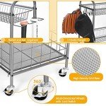 Kinghouse Garage Sports Equipment Organizer, Ball Storage Rack, Toy Storage, Nerf Gun Organization on Wheels for School, Garage, Black, Steel (Grey)