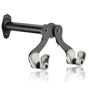 Ibera Horizontal Wall Mount Hanger, Indoor Bicycle Hook Holder Storage Rack for Home or Garage, 45 Degree Adjustable Angle to Keep Bike Level