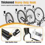 Wallavant Wall Mount Bike Hooks Bike Hooks for Garage Vertical Bike Hanger for Indoor Use Heavy Duty with 8mm Thick Steel Frame 4PCS Storage System Black