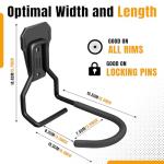 Wallavant Wall Mount Bike Hooks Bike Hooks for Garage Vertical Bike Hanger for Indoor Use Heavy Duty with 8mm Thick Steel Frame 4PCS Storage System Black