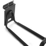 Slatwall Hose Hooks, Heavy Duty Garage Storage Utility Tool Double Holder Bike Hanger Organizer for Bicycle Ladder and Folding Chairs (2 Pack, Black)