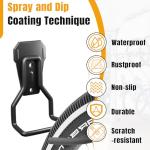 Wallavant Wall Mount Bike Hooks Bike Hooks for Garage Vertical Bike Hanger for Indoor Use Heavy Duty with 8mm Thick Steel Frame 4PCS Storage System Black