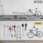 TICONN 12 Pack Heavy Duty Garage Hooks, Steel Utility Wall Storage Hooks, Wall Mount Hanger Organizer for Ladders, Bikes, Tools, Bulky Items (Set, Black)