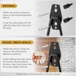 TICONN 12 Pack Heavy Duty Garage Hooks, Steel Utility Wall Storage Hooks, Wall Mount Hanger Organizer for Ladders, Bikes, Tools, Bulky Items (Set, Black)