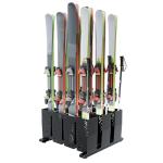 TOCRETOARE Ski Storage Rack for Garage, 12 Pair Heavy Duty Steel Freestanding Ski Storage Organizer, Indoor Ski Holder Racks for Home and Garage Storage