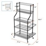 SINGAYE Ball Storage Shelves Shelving Garage Sports Equipment Organizer Basketball Holder Garage for Sports Gear and Toys Rolling Ball Cart with Wheels for Indoor Outdoor Use