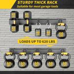 UUP Garage Storage, Garage Organization, Wall Mount Garden Tool Organizer 64 Inches, Max 620lbs Adjustable Metal Hooks, Yard Shed Rack, Tool Holder for Hanging Rake Broom Mop Snowboard, Home Gift