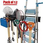 TORACK Tool Storage Rack, Heavy Duty Steel Garage Wall Mount Garden Tool Organizer for Ladders, Chairs, Shovels, Broom, Power tools (8-Pack 5.7"-11" Mixed Hooks, up to 800 lbs)