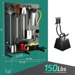 JWX Garage Pegboard Tool Organizer Free Standing, Organizer Storage Rack with 21 Pegboard Storage Set Max 300 lbs Super Heavy Duty Garden Tool Hanger Rack for Ski Gears, Broom, Shovel Yard Tools