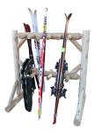 Log Kayak Rack - 11-Place Freestanding Log Ski Rack, Ski Storage Rack for Garage, Ski Holders, Ski Organizer, Indoor & Outdoor Snowboard Rack, Ski Snowboard Pole Organizer, Sports Rack - Unfinished
