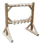 Log Kayak Rack - 11-Place Freestanding Log Ski Rack, Ski Storage Rack for Garage, Ski Holders, Ski Organizer, Indoor & Outdoor Snowboard Rack, Ski Snowboard Pole Organizer, Sports Rack - Unfinished