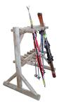 Log Kayak Rack - 11-Place Freestanding Log Ski Rack, Ski Storage Rack for Garage, Ski Holders, Ski Organizer, Indoor & Outdoor Snowboard Rack, Ski Snowboard Pole Organizer, Sports Rack - Unfinished