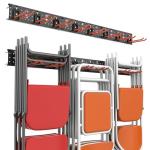 Wallmaster Wall Mount Garage Organizer Tool Storage Rack, Heavy Duty Folding Chair Hangers with 8 Adjustable Hooks, 48-inch Tracks, Max Load 300lbs